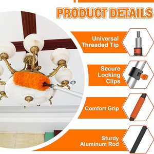 Trọng lượng nhẹ mạnh mẽ dài xử lý làm sạch bàn chải làm sạch Kit cửa sổ bàn chải với 12-24feet Kính thiên văn cực - Product Image 6