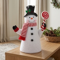 Bonhomme de neige en peluche noir mignon avec sucette pour la décoration de table de fête de Noël – Vente en gros