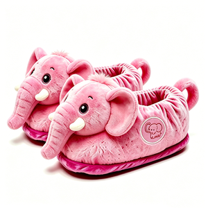 Pantuflas de elefante de peluche, Pantuflas de animales para mujer, Pantuflas de elefante 3D, Pantuflas de elefante suaves, Pantuflas de animales novedosas - Product Image 2