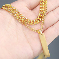 Collier unisexe avec pendentif croix de style simple, en acier inoxydable plaqué argent, chaîne Figaro vintage tendance, 49g Outrun