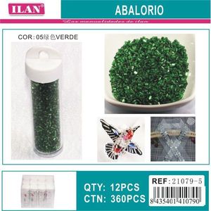 Perline ILAN Abalorio verdi 05, 12 pezzi per tubo, per la creazione di gioielli - Product Image 1