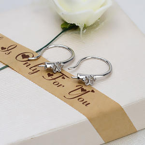 Wenchi S925 <b>Silver</b> Double Bead <b>Earrings</b> for Women Simple and Empty Support Semi-Finished <b>Pearl</b> DIY Accessories Model 16171 - Product Image 3