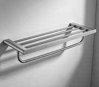 Porte-serviettes mural HONGDEC en acier inoxydable SUS304 nickel brossé, étagère à serviettes double niveau pour salle de bain