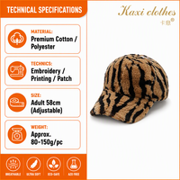 Casquette de baseball tendance pour femme, motif léopard et zèbre tie-dye, 100 % polyester, en peluche, chaude, pour l'hiver, vente en gros