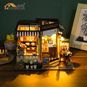 Hongda M2422 Julia panetteria casa delle bambole in legno casa delle bambole per ragazze diy casa delle bambole in miniatura kit con luce - Product Image 4