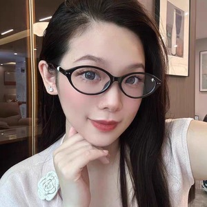 Monturas de gafas estilo ojo de gato para mujer, montura completa con diseño de perlas, ligeras, anti UV, gafas graduadas, estilo para rostros pequeños - Product Image 2