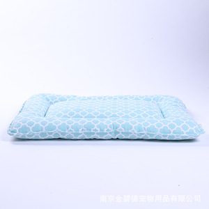 Dog <b>Bed</b> Mat Rectangle Sky Blue Polyester Fiber Fill For Small Medium Dogs Pet <b>Cushion</b> - Product Image 1