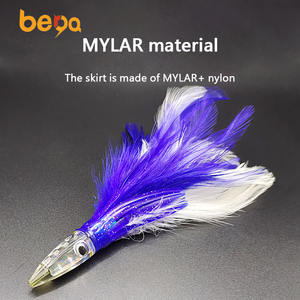 Appâts à la traîne pêche en mer chocolat tête de poulpe avec jupe en plumes barbe leurre pêche Marlin thon appât pêche à la traîne non rigée - Product Image 4