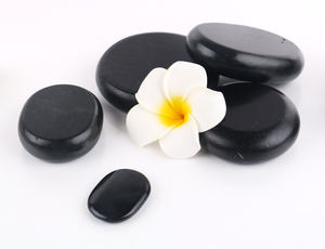 Siyah Spa enerji taşı masaj seti, doğal <span class=keywords><strong>Guasha</strong></span> sıcak masaj taşı gevşeme veya anksiyete kabartma - Product Image 5