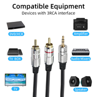 Cable de Audio estéreo para sistema de Audio doméstico, Conector de transmisión de vídeo de 3,5 MM a 2 RCA