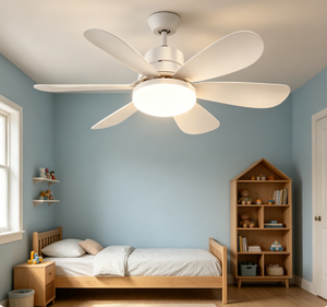 Ventilateur de plafond LED à vis E27, 6 pales, télécommande, 3 vitesses, 3 couleurs, variateur d'intensité, silencieux, pour chambre, salon, maison - Product Image 1