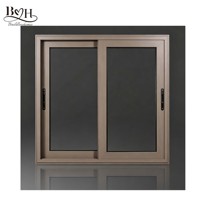 Fenêtre coulissante moderne en aluminium avec moustiquaire rétractable, double vitrage trempé, fenêtres coupe-vent pour villas et maisons extérieures