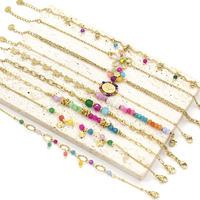 Pulsera Bohemia de Acero Inoxidable con Cuentas Multicolores para Mujer, Joyería de Playa Bohemia, Joyería de Acero Inoxidable Bohemia