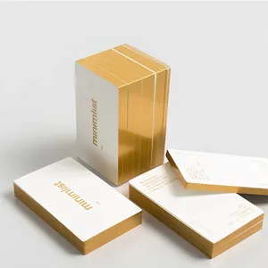 Diseño personalizado de lujo 600gsm algodón papel cartón oro plata hoja en relieve tarjetas de visita