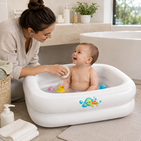Piscine gonflable carrée en PVC de haute qualité à 2 anneaux pour bébé, idéale pour la maison et les tout-petits