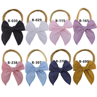 Petit nœud ajustable avec nœud en Nylon, bandeaux en lin pour bébés filles, accessoires de cheveux pour nouveau-nés