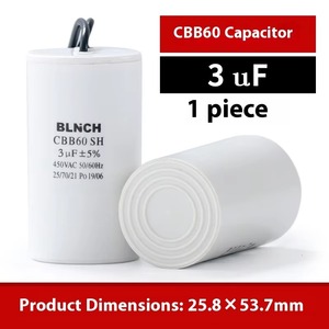 Condensateur <span class=keywords><strong>CBB60</strong></span> pour machine à laver, condensateur CBB61 450 VCA 1,0 µF 40 <span class=keywords><strong>70</strong></span> <span class=keywords><strong>21</strong></span> <span class=keywords><strong>50</strong></span> 60 Hz, condensateur de moteur, boîtier d'origine - Product Image 3