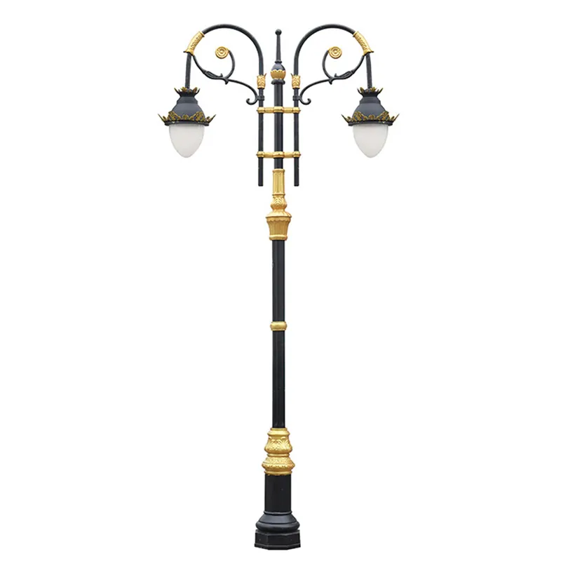 3m antique landscape cast iron aluminum garden street lighting pole for villas lamp light