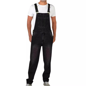 Men's Plus Size Classic Denim Bib Overalls Relaxed Fit Straight Leg Multi Pocket Vintage Workwear <strong>Dungarees</strong> - Product Image 4
