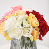 Bouquet de roses artificielles Carola au toucher réel, fait main, hydratant, pour la décoration de mariage, de Noël et de la maison (vente en gros)