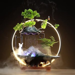 Ornamenti con <span class=keywords><strong>Acqua</strong></span> Fluente Portafortuna, Nuovo Feng Shui Cinese per Casa, Rocce Decorative con <span class=keywords><strong>Acqua</strong></span>, Decorazione da Scrivania per Ufficio, Bruciatore d'Incenso con Cascata - Product Image 5