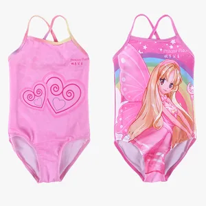 新产品2021工厂供应商舒适小女孩粉红色儿童泳衣