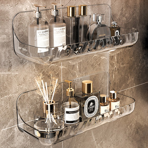Transparent Wall Mounted Bathroom Shelf 50X30CM Durable Cosmetic <b>Storage</b> Rack For Personal Care Products - Product Image 4