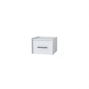 White Wall Mounted <b>Floating</b> Nightstand With 1 Drawer Modern Minimalist Design Bedroom Furniture - Product Image 1