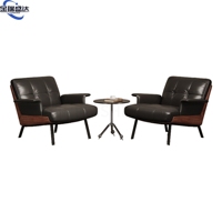 Fauteuil d'appoint en cuir italien de qualité supérieure JRSD, fauteuil à dossier haut moderne pour la maison/le bureau/l'hôtel