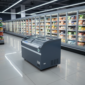 <span class=keywords><strong>Congelador</strong></span> de helados al por mayor de China, directo de fábrica, vitrina para paletas, <span class=keywords><strong>congelador</strong></span> horizontal con puerta de cristal curva deslizante - Product Image 1