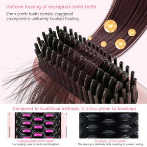 Brosse lissante portable à ions négatifs, chauffe instantanée MCH, alimentée par batterie, la plus récente tendance 2026 pour usage domestique - Product Image 5