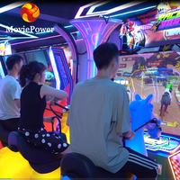 Machine de jeu vidéo d'arcade à monnayeur pour parc d'attractions, à deux places, avec simulateur de course de chevaux et de tir