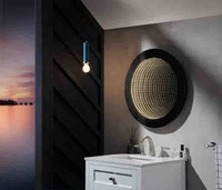 Miroir mural de style moderne Miroir tunnel 3D décoratif pour salle de bain