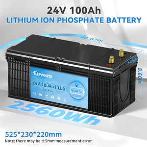 Kepworth EU Stock <b>24V</b> 100Ah Lithium Marine <b>Battery</b> with 100A BMS Rechargeable Lithium Iron Phosphate <b>Battery</b> 25.6V 100Ah - Product Image 2