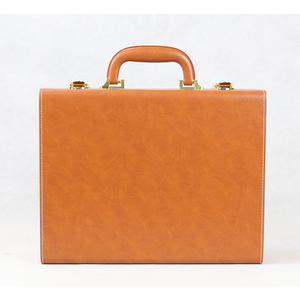 OEM PU <strong>Leather</strong> Aluminum Brown Carry Toolcase Storage <strong>case</strong> With Combination Lock - Product Image 2