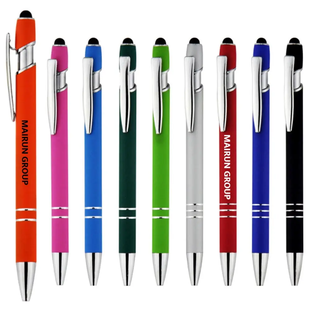 MAIRUN grubu promosyon yeni çok fonksiyonlu top Stylus yumuşak dokunmatik ekran kalemi 2 In 1 ile özel Logo Metal tükenmez kalemler