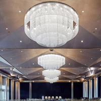 Grand luxe or encastré moderne hôtel luxe rond lustres en cristal de plafond éclairage