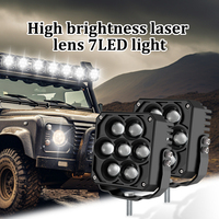 LED-Auto-Scheinwerfer Zusatzleuchte aus Aluminium, Hochleistungs-IP68-Wasserdichte Laserlinse, 7 LED-Spotlights, Arbeitsleuchten für LKW, Jeep, Boot, Auto