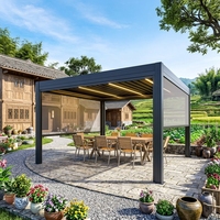 Système de pergola bioclimatique intelligent à structure autoportante renforcée, directement de l'usine, pour café et cour de loisirs