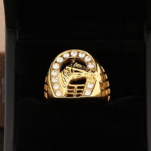 Offre Spéciale – Bague Chevalière Homme Plaqué Or 18K, Élégante en Acier Inoxydable avec Tête de Cheval et Diamant, Bijou Quotidien pour Équitation et Fêtes - Product Image 2