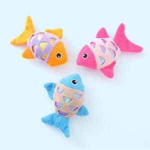Eco-friendly Stuffed <b>Cat</b> Toys PP Cotton <b>Plush</b> Material Fish <b>Cat</b> Toys for Indoor <b>Cats</b> - Product Image 1