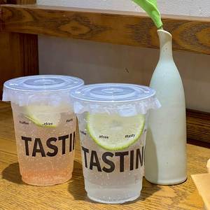 Tapas de PET para vasos de té de burbujas, café helado, de pared simple, transparentes, desechables, con logo personalizado impreso, de 12/14/16/18/20/24oz y 98mm, al por mayor - Product Image 3