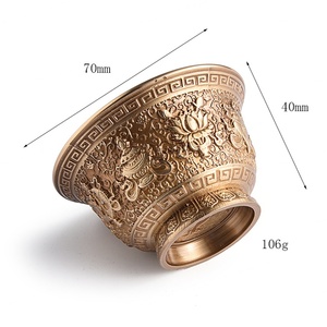 โรงงานผลิตโดยตรง จัดหาชามทองเหลืองโลหะคุณภาพสูงสไตล์จีน พร้อมโลโก้สั่งทำได้ - Product Image 3