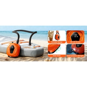 Pompe à air électrique <span class=keywords><strong>rechargeable</strong></span> intelligente portable 2-en-1 pour gonflage et dégonflage de planches à pagaie, bateaux gonflables et canapés gonflables - Product Image 1