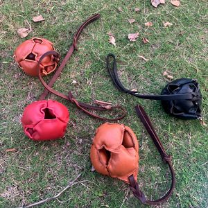 Balle d'entraînement pour chien en cuir sur corde jouet à mâcher pour chien mordant divertissement interactif jouet d'exercice pour petits et moyens chiots - Product Image 4