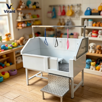 Baignoire de toilettage pour chiens à faible entrée, sur mesure pour cliniques vétérinaires mobiles, avec marchepied ergonomique