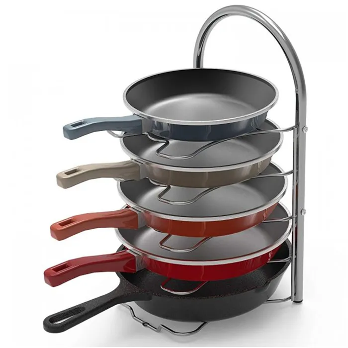 3 DIY ways Kitchen Pan Storage Rack, More Bigger and Durable Kitchen Cabinet Pantry Pan Holder Pot Lid Organize
