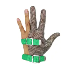 3指防剪安全等级9服装工厂手保护链条不锈钢切割手套