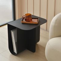 Table d'appoint carrée en métal créative et durable, table basse de luxe pour salon, petite table à café moderne et simple avec cadre en bois