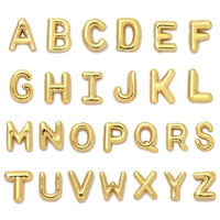 Vente en gros de breloques en forme de bulle avec initiales en acier inoxydable plaqué or 18 carats, pendentif de nom pour femmes, alphabet A-Z, cadeau de bijoux